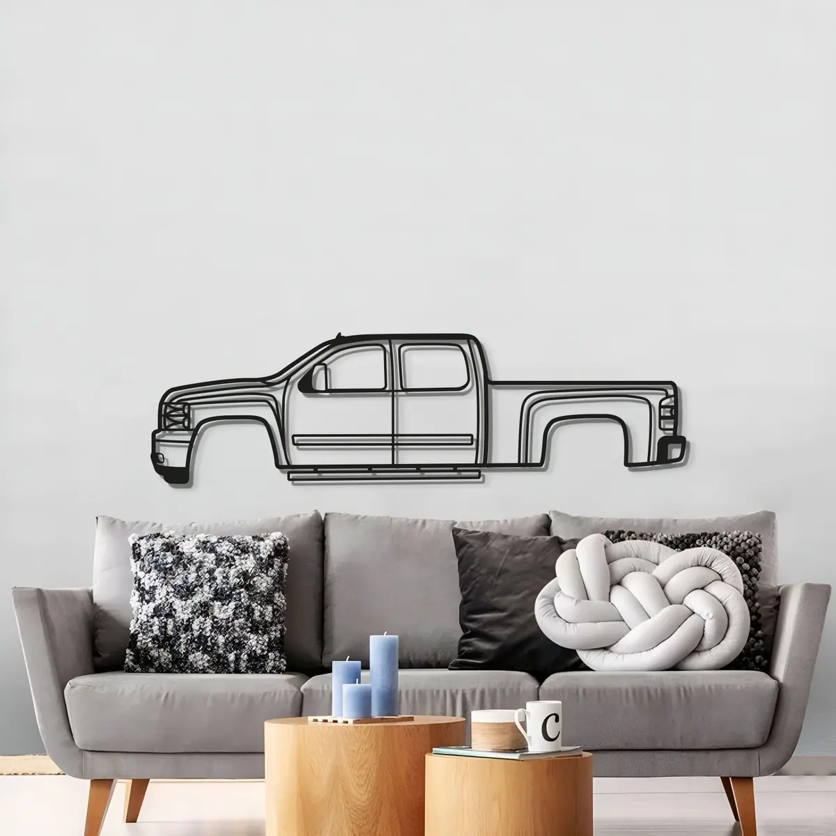 2007 Silverado 1500 2Nd Gen Metal Car Wall Art - Mt0350 3
