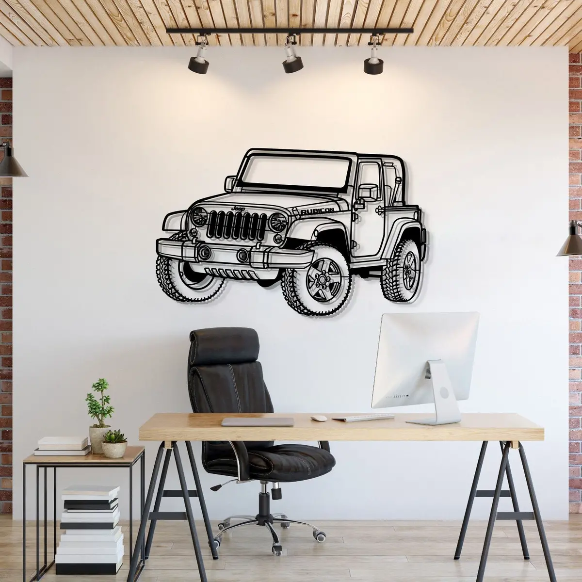2007 Wrangler Rubicon Perspective Metal Car Wall Art - Mt1278 1