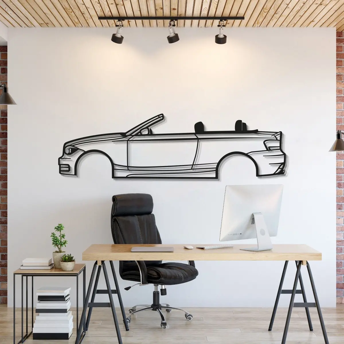 2009 E88 Convertible Metal Car Wall Art - Mt0385 1