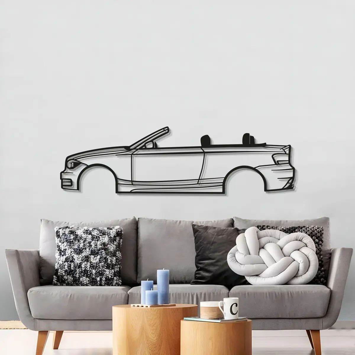 2009 E88 Convertible Metal Car Wall Art - Mt0385 3