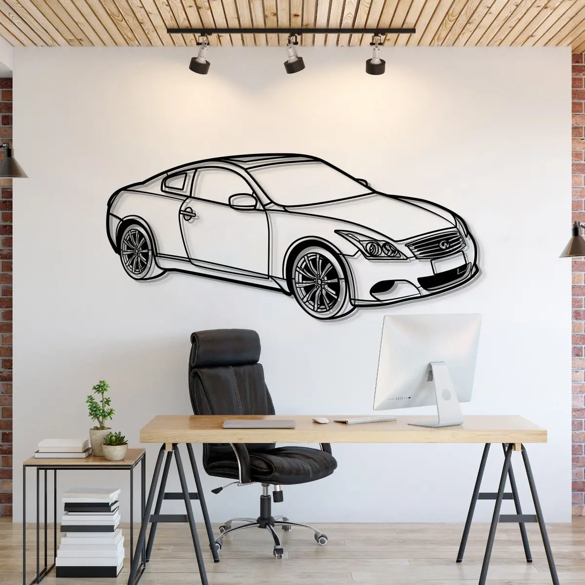 2009 G37 Coupe Perspective Metal Car Wall Art - Mt1275 1