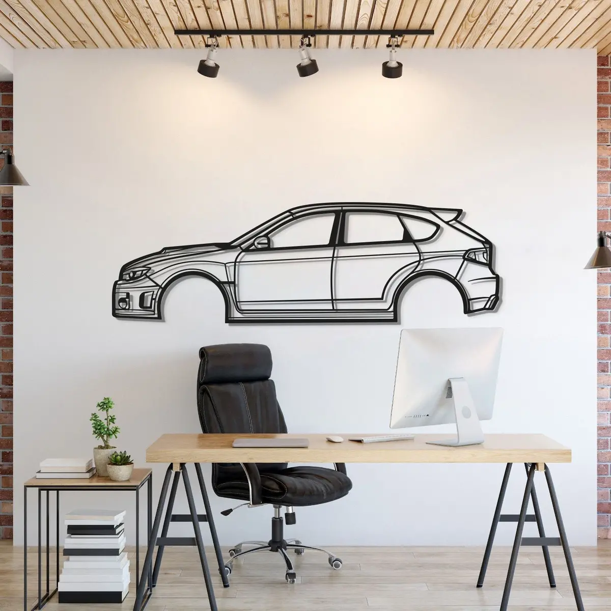 2013 Wrx Sti Hatchback Metal Car Wall Art - Mt0491 1
