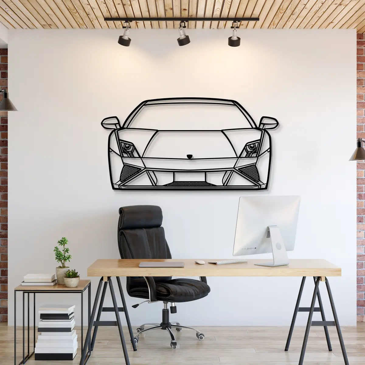 2013 Gallardo Front View Metal Car Wall Art - Mt1357 1