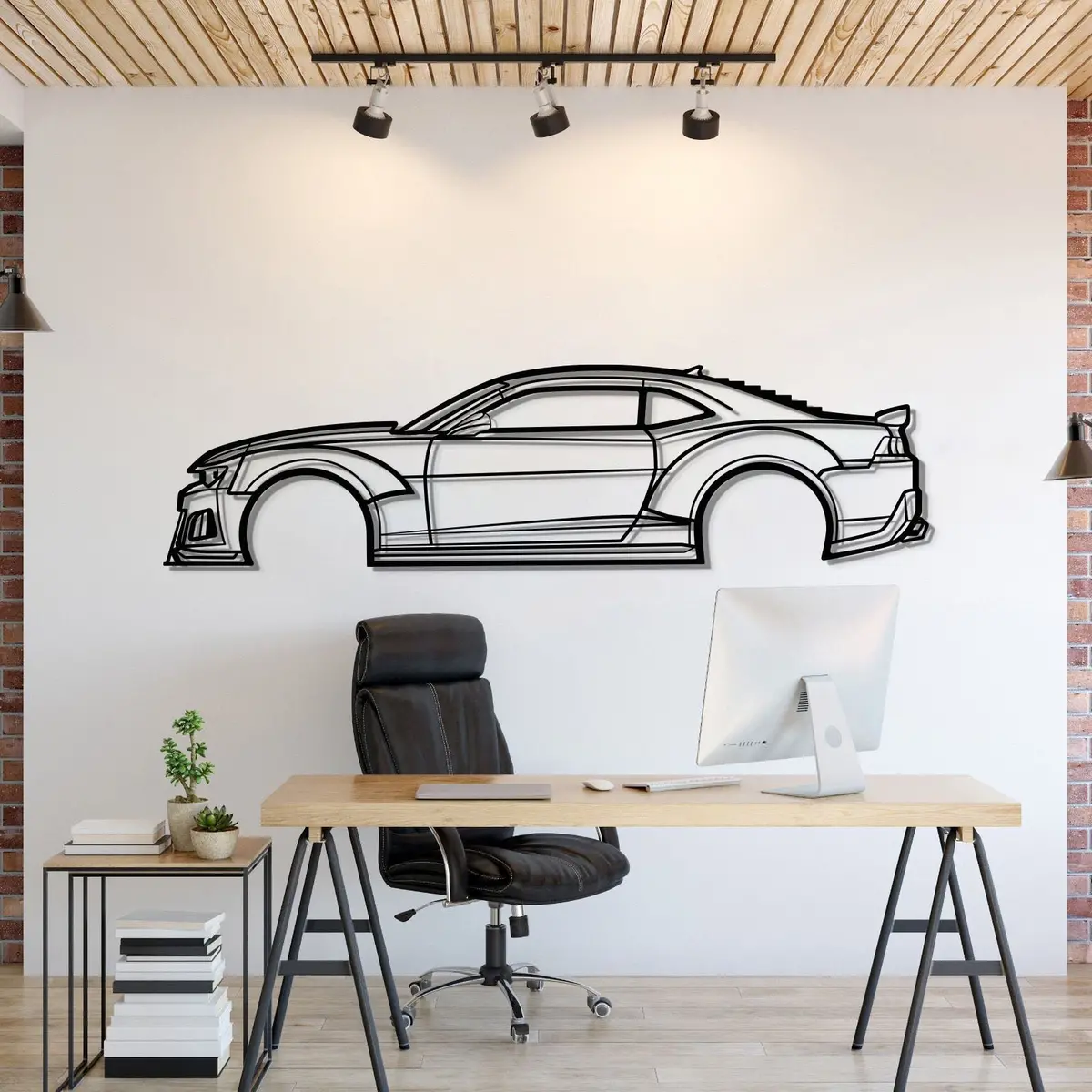 2014 Camaro Z28 Widebody Metal Car Wall Art - Mt0499 1