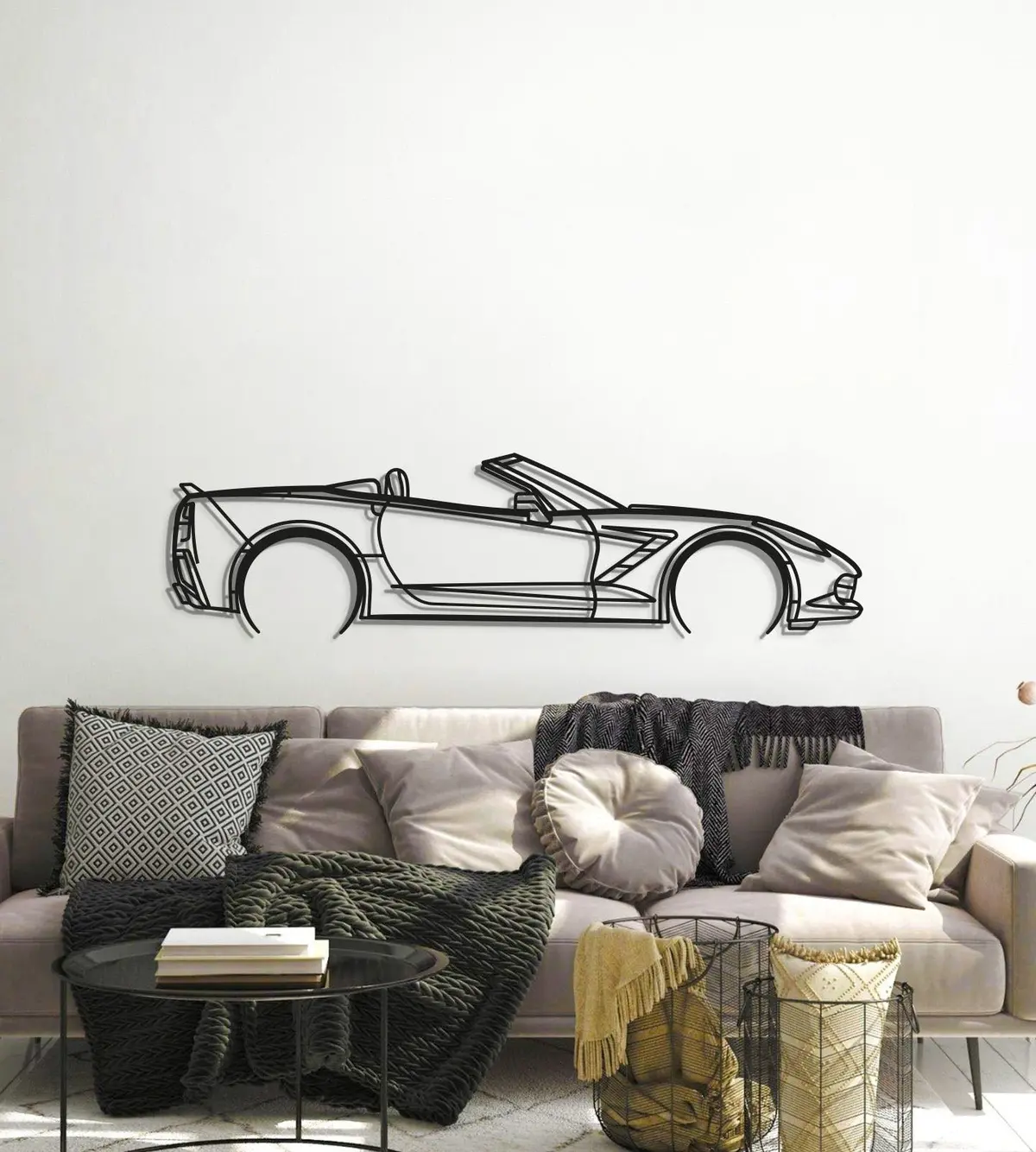 2014 Corvette C7 Cabrio Metal Car Wall Art - Mt0500 6