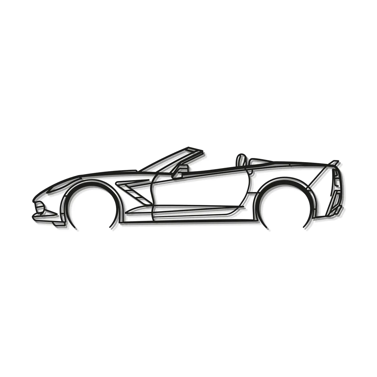 2014 Corvette C7 Cabrio Metal Car Wall Art - Mt0500 7