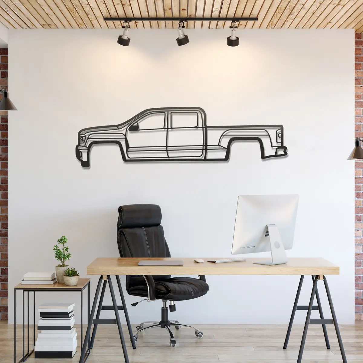 2014 Sierra 1500 4Th Gen Metal Car Wall Art - Mt0511 1