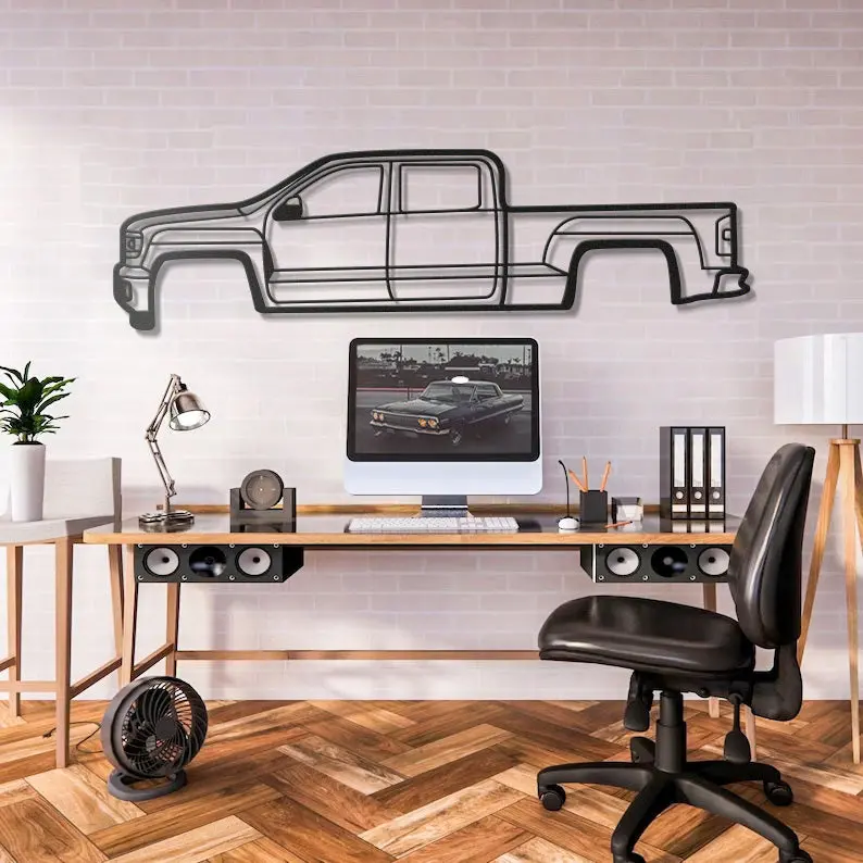 2014 Sierra 1500 4Th Gen Metal Car Wall Art - Mt0511 4