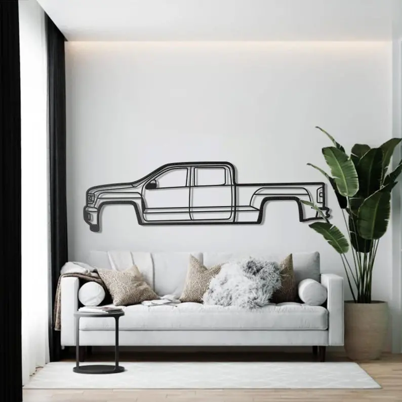 2014 Sierra 1500 4Th Gen Metal Car Wall Art - Mt0511 3
