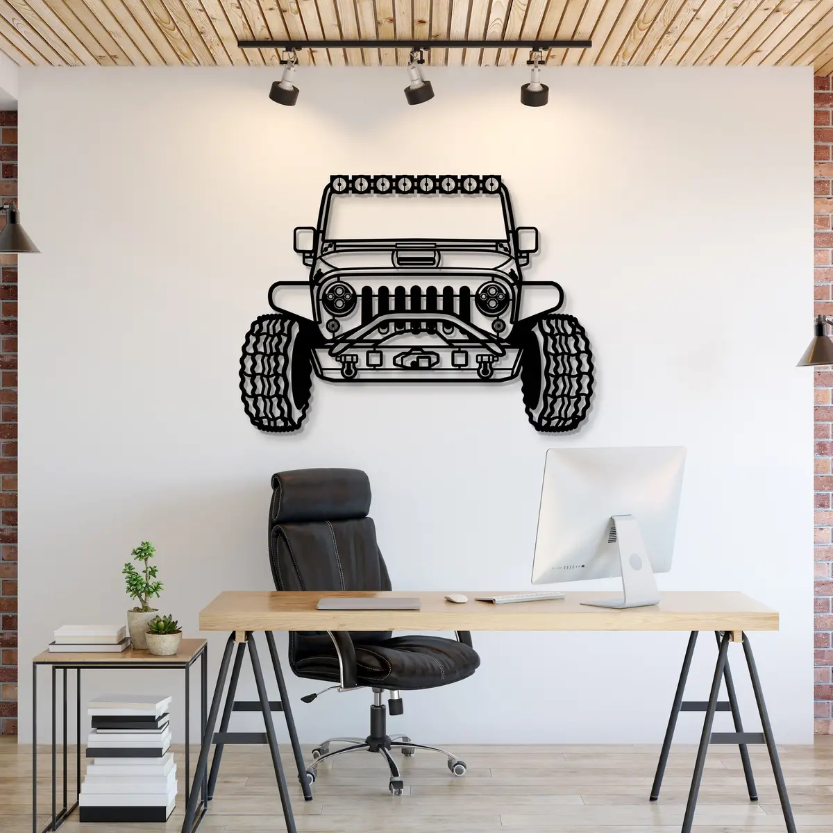 2015 Wrangler Custom Front View Metal Car Wall Art - Mt1355 1