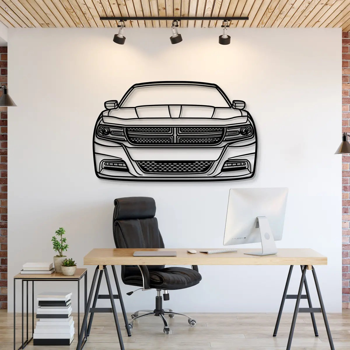 2016 Charger Front View Metal Car Wall Art - Mt1340 1