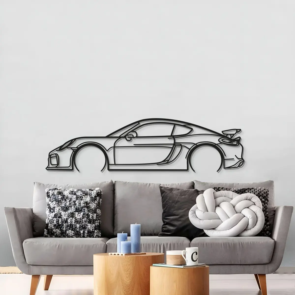 2016 Cayman Gt4 981 Metal Car Wall Art - Mt0897 3