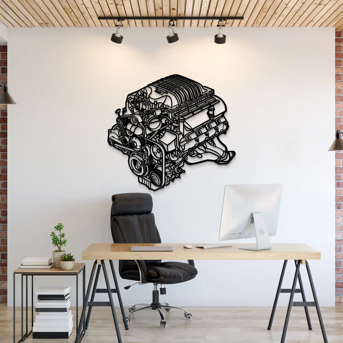 2018 Challenger Hemi Metal Engine Block Wall Art - Mteb-0002 1