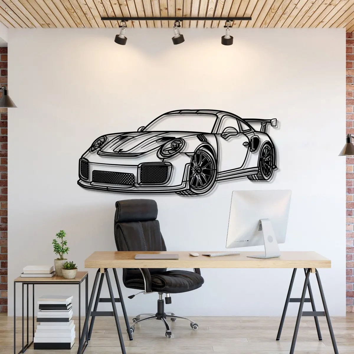 2018 911 Gt2 Rs Perspective Metal Car Wall Art - Mt0461 1
