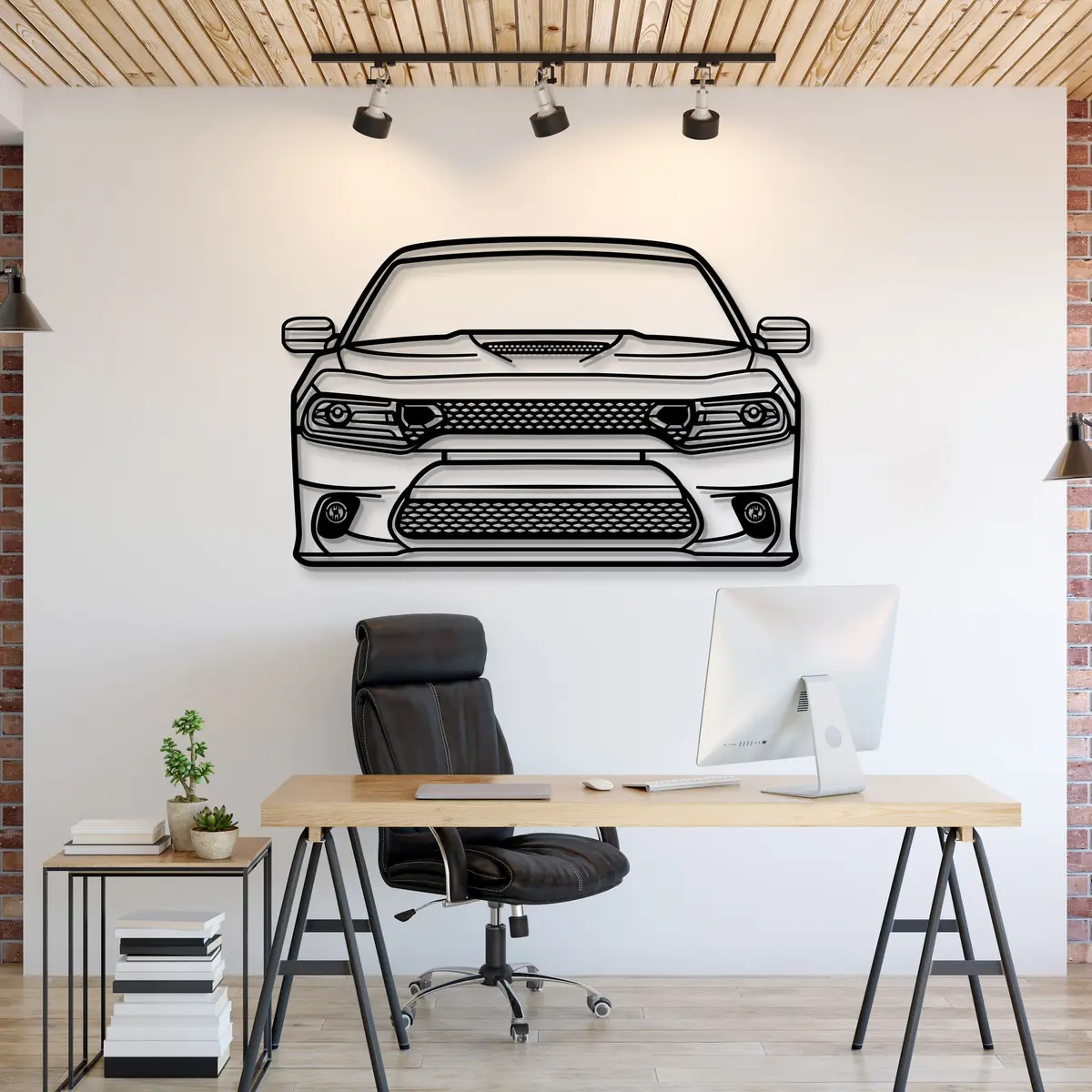 2019 Charger Front View Metal Car Wall Art - Mt1341 1