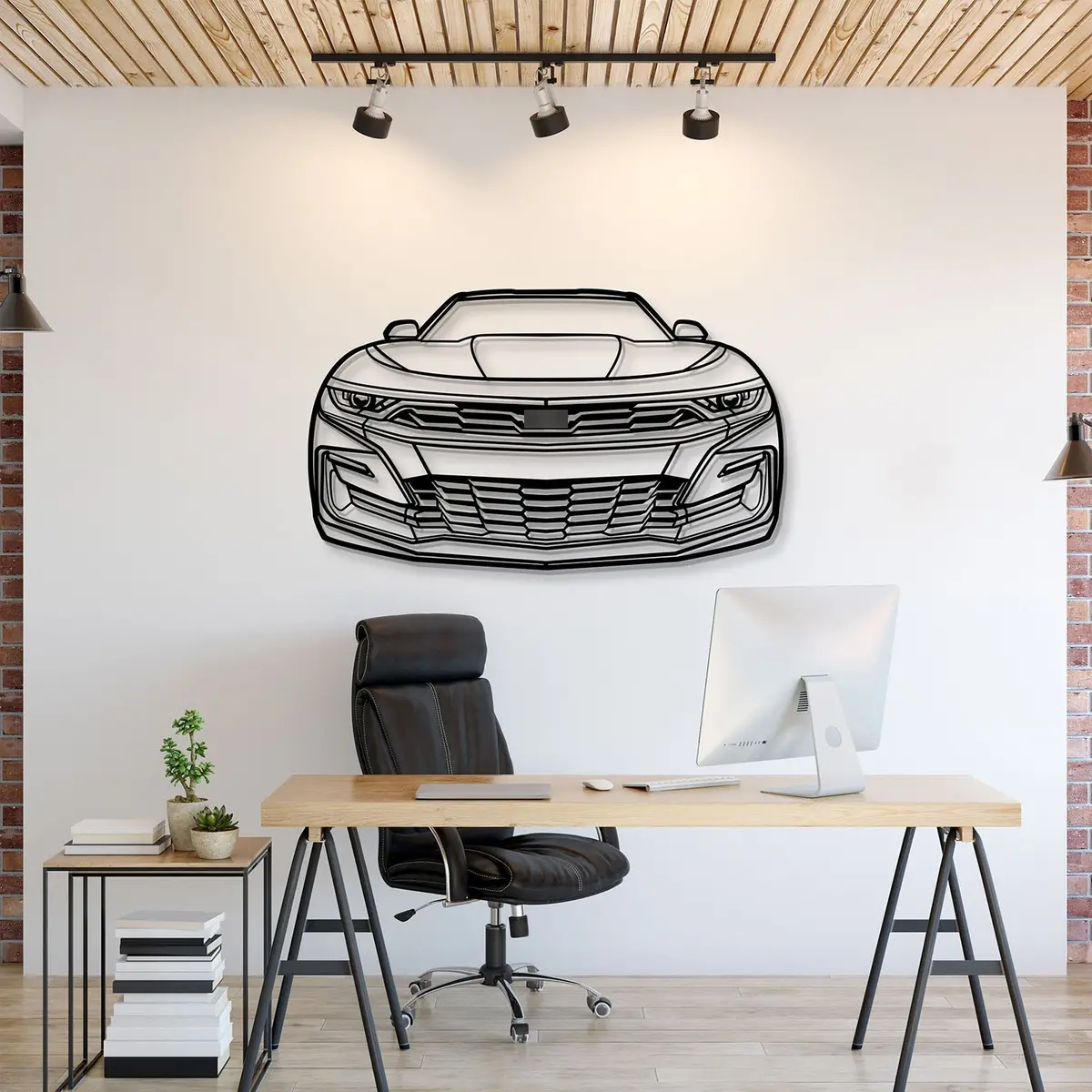 2019 Camaro Front View Metal Car Wall Art - Mt1336 1