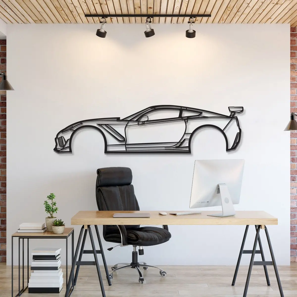 2019 Corvette Zr1 3Zr Metal Car Wall Art - Mt0653 1