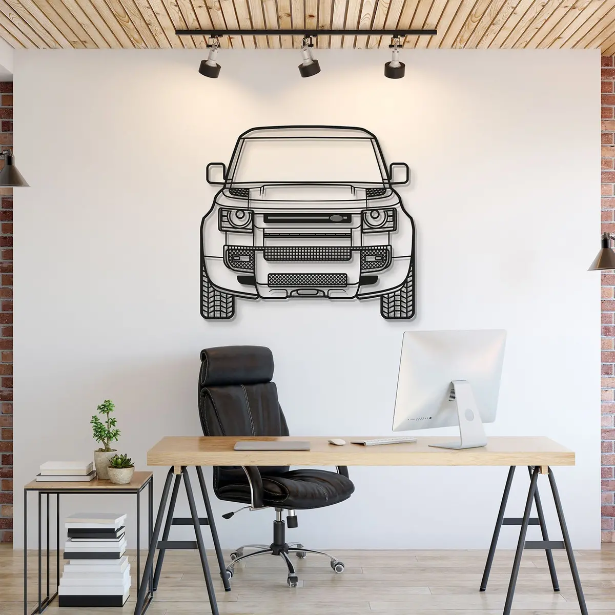 2020 Defender Front View Metal Car Wall Art - Mt1358 1