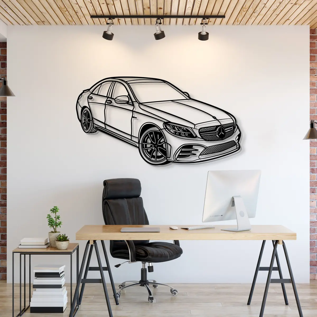 2020 C43 Amg Perspective Metal Car Wall Art - Mt1317 1