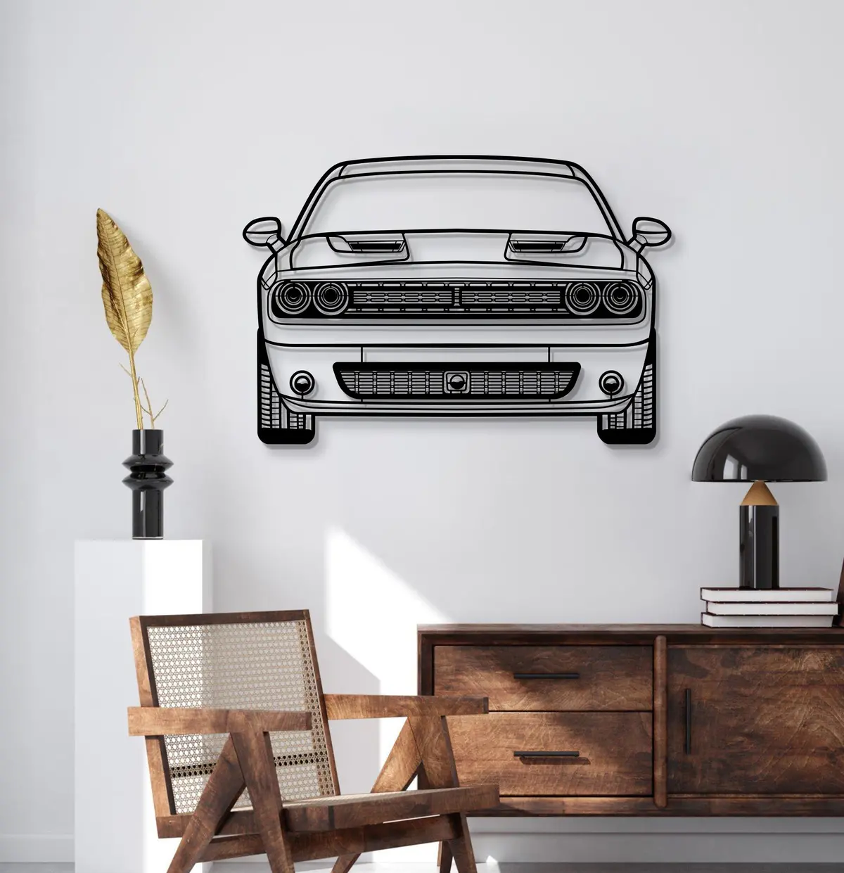 2021 Challenger Front View Metal Car Wall Art - Mt1342 2