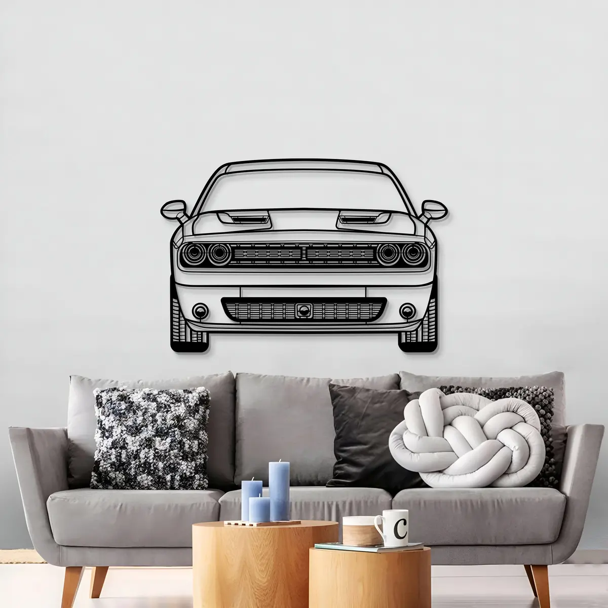2021 Challenger Front View Metal Car Wall Art - Mt1342 3