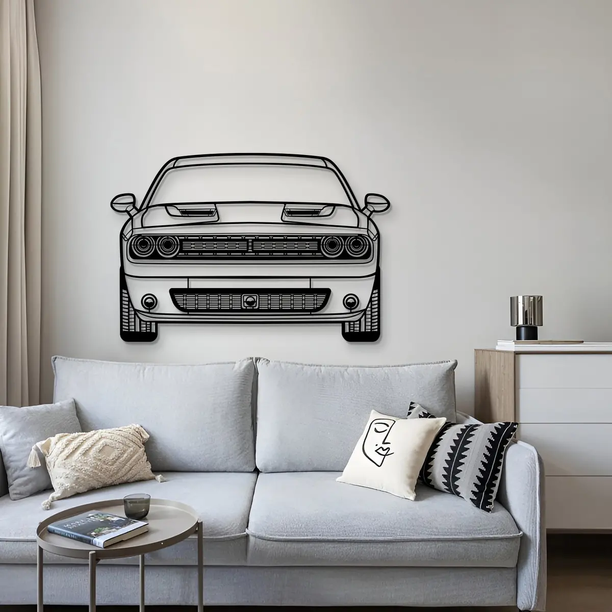 2021 Challenger Front View Metal Car Wall Art - Mt1342 4