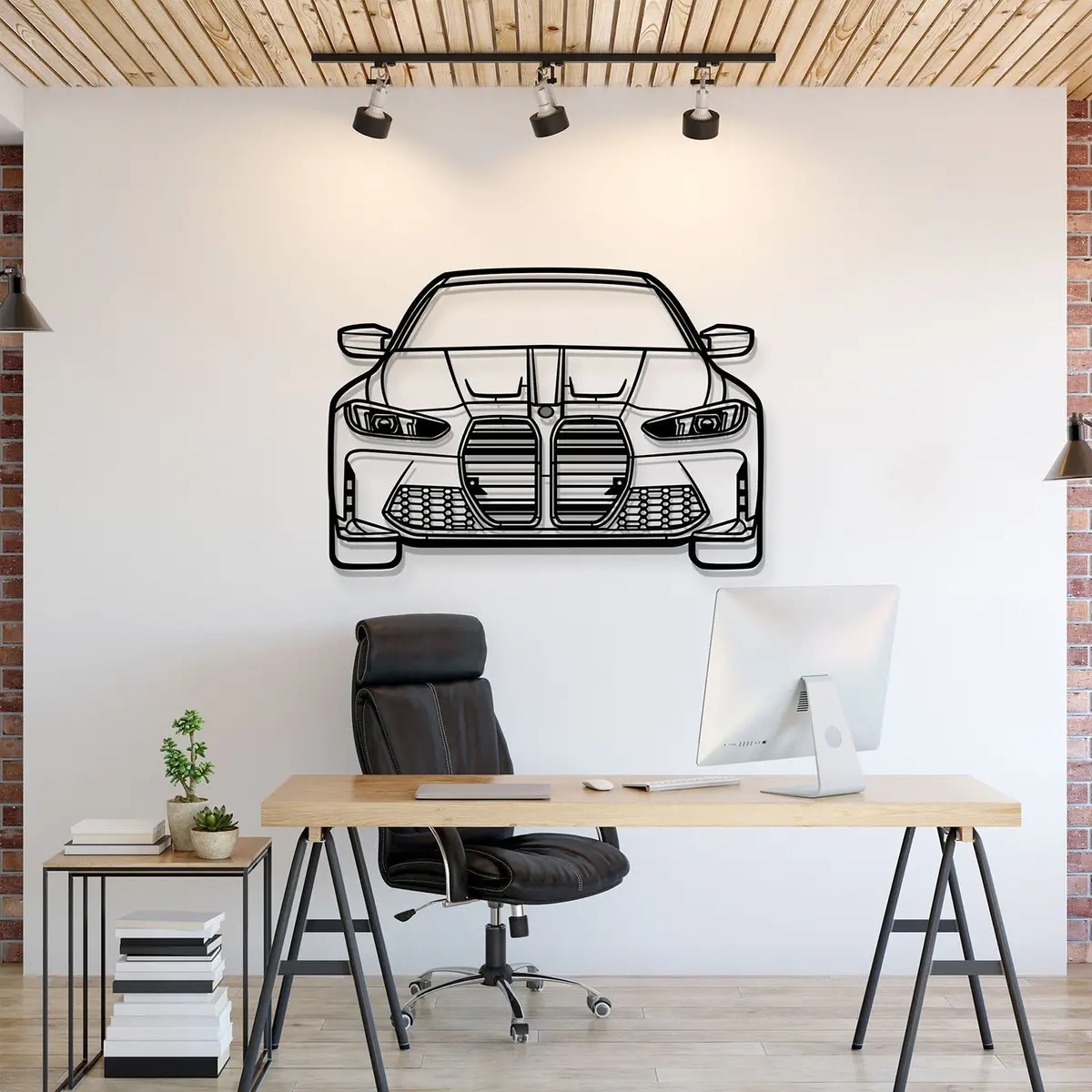 2022 M3 Front View Metal Car Wall Art - Mt1326 1