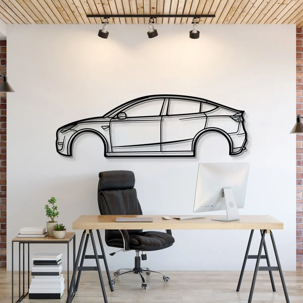 2022 Model Y Metal Car Wall Art - Mt0798 1