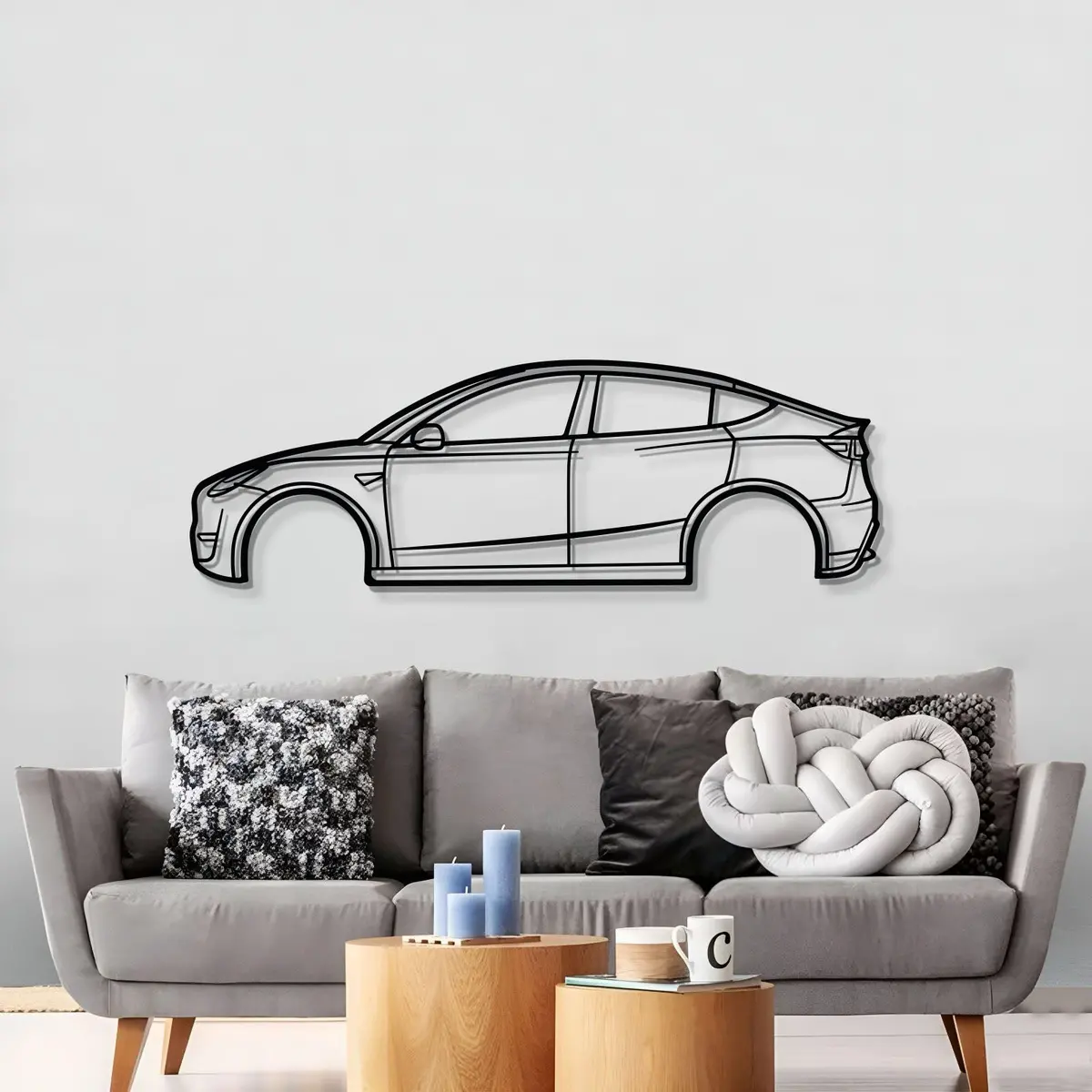 2022 Model Y Metal Car Wall Art - Mt0798 3