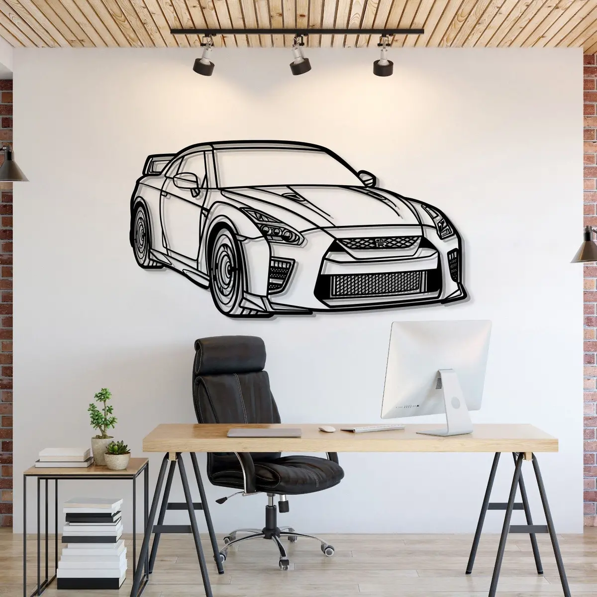 2023 Gt-R R35 Perspective Metal Car Wall Art - Mt1282 1