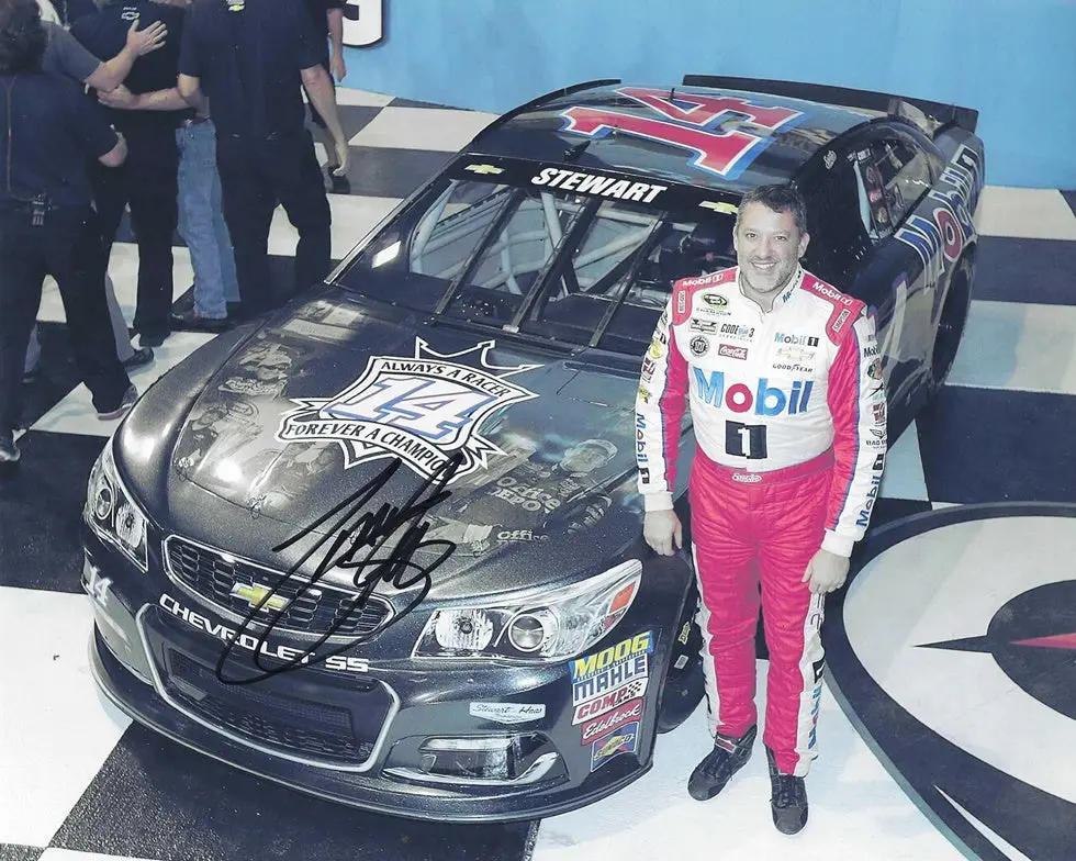 Autographed 2016 Tony Stewart #14 Mobil 1 Racing Farewell Tour Team Pose (Sprint Cup Series) Final Season Signed Collectible Picture 8X10 Inch Nascar Glossy Photo With Coa 1