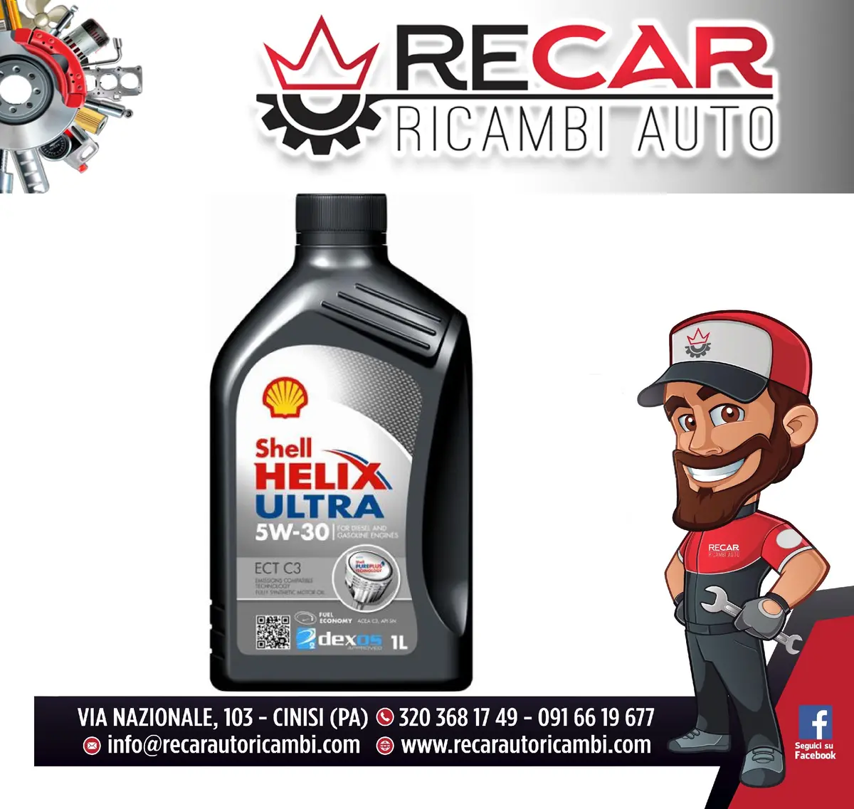 Olio Motore Shell Helix Ect C3 1Lt 1