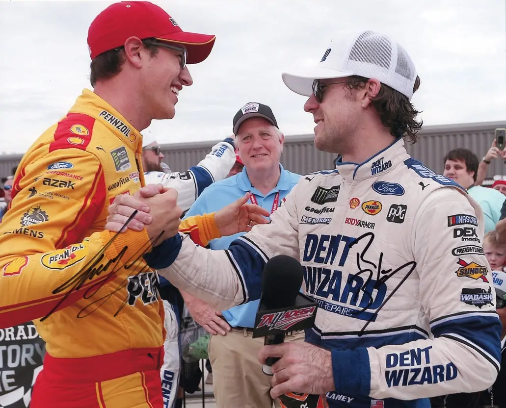 2X Autographed 2019 Ryan Blaney & Joey Logano #12 Talladega Race Win Dual Signed 8X10 Inch Picture Nascar Glossy Photo With Coa 1