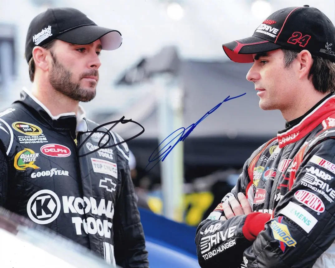 2X Autographed Jeff Gordon & Jimmie Johnson (Hendrick Motorsports) Teammates Signed 8X10 Inch Picture Nascar Photo With Coa 1