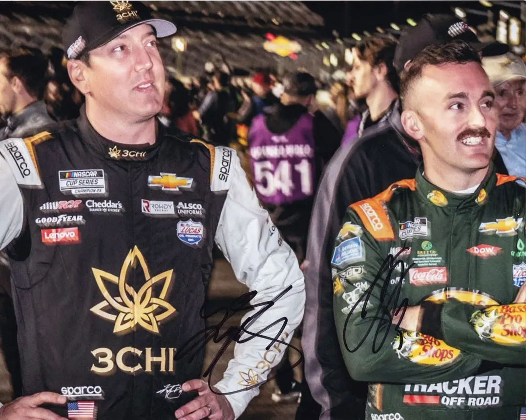 2X Autographed Kyle Busch & Austin Dillon 2023 Richard Childress Racing (Pre-Race Pit Road) Rcr Dual Signed 8X10 Inch Picture Nascar Photo With Coa 1