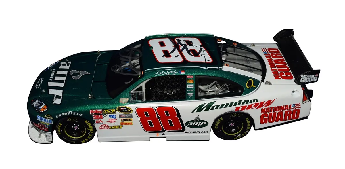 2X Autographed 2008 Dale Earnhardt Jr. & Rick Hendrick #88 Amp Racing Daytona Twin 150 Win (Raced Version) Dual Signed 1/24 Scale Nascar Diecast Car With Coa (#192 Of Only 808 Produced) 2