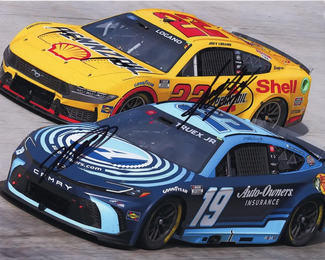 2X Autographed Martin Truex Jr. & Joey Logano 2024 On-Track Racing (Final Season) Dual Signed 8X10 Inch Nascar Photo With Coa 1