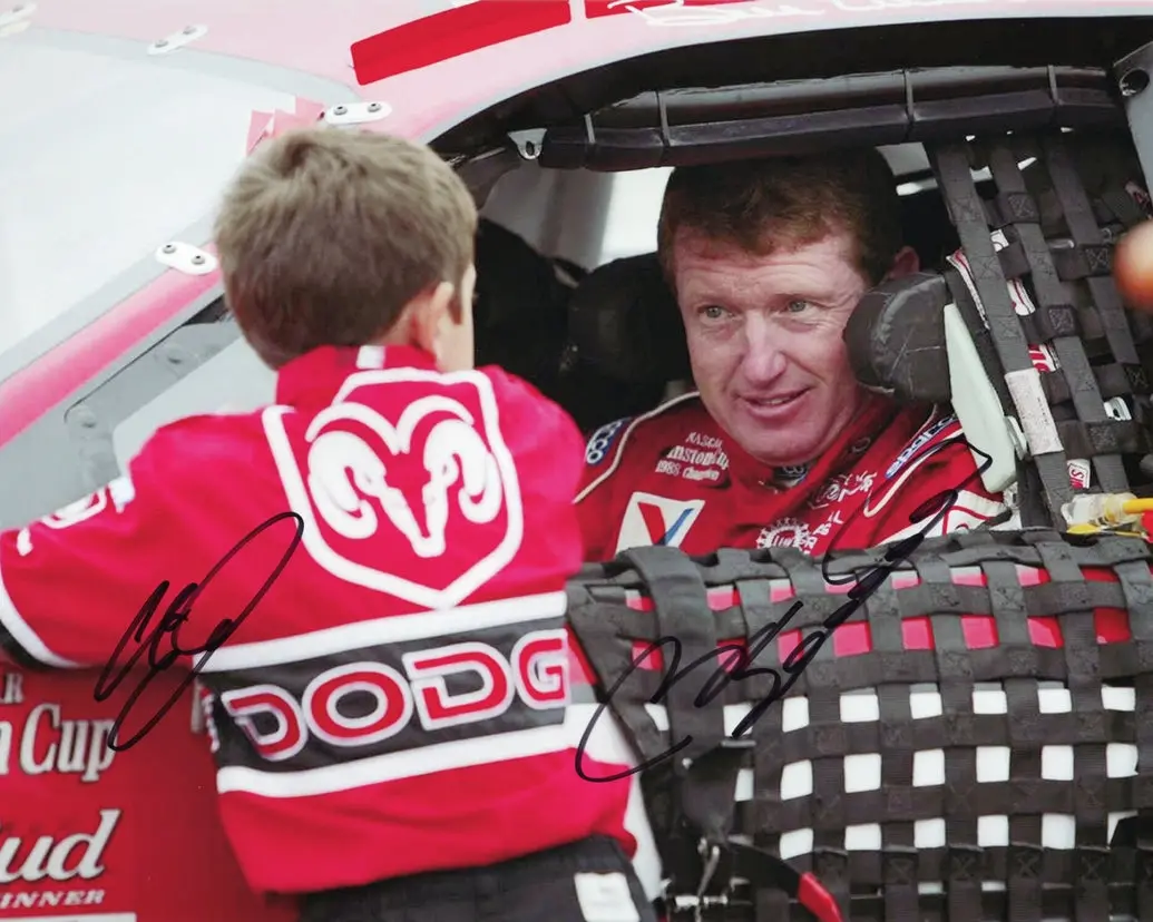2X Autographed Chase Elliott & Bill Elliott #9 Dodge Racing - Pocono Race (6-Year Old Chase) Dual Signed 8X10 Inch Picture Nascar Glossy Photo With Coa 1