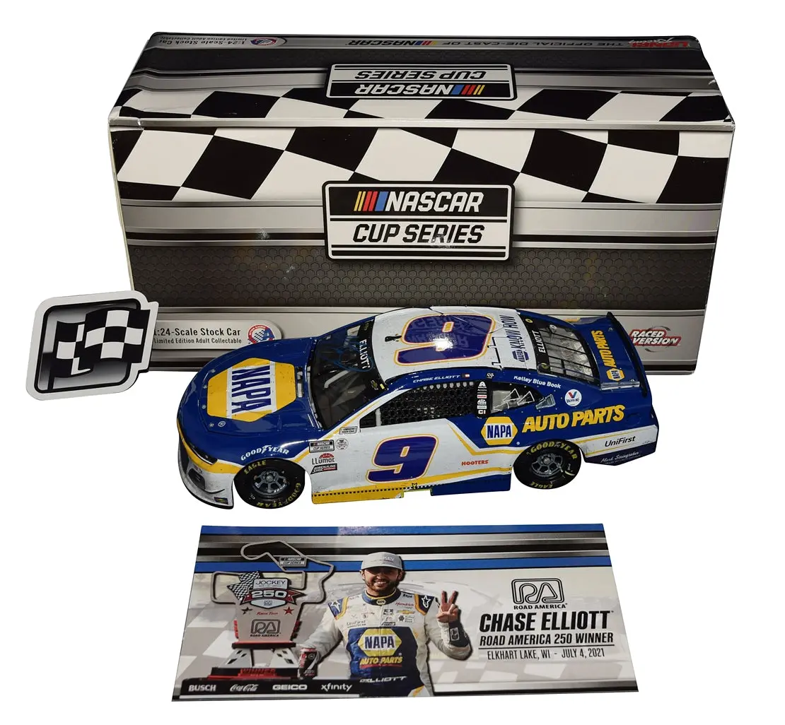 2X Autographed 2021 Chase Elliott & Alan Gustafson #9 Napa Racing - Road America Win (Raced Version) Dual Signed Lionel 1/24 Scale Nascar Diecast Car With Coa (#0109 Of Only 1,776 Produced) 1