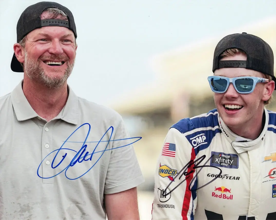 2X Autographed 2025 Connor Zilisch & Dale Earnhardt Jr. #88 Weathertech - Indy Brickyard Win (100Th Xfinity Win) Dual Signed 8X10 Inch Picture Nascar Glossy Photo With Coa 1
