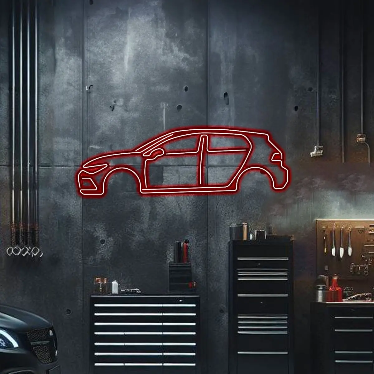 Golf Gti Metal Neon Car Wall Art - Mtn0049 4