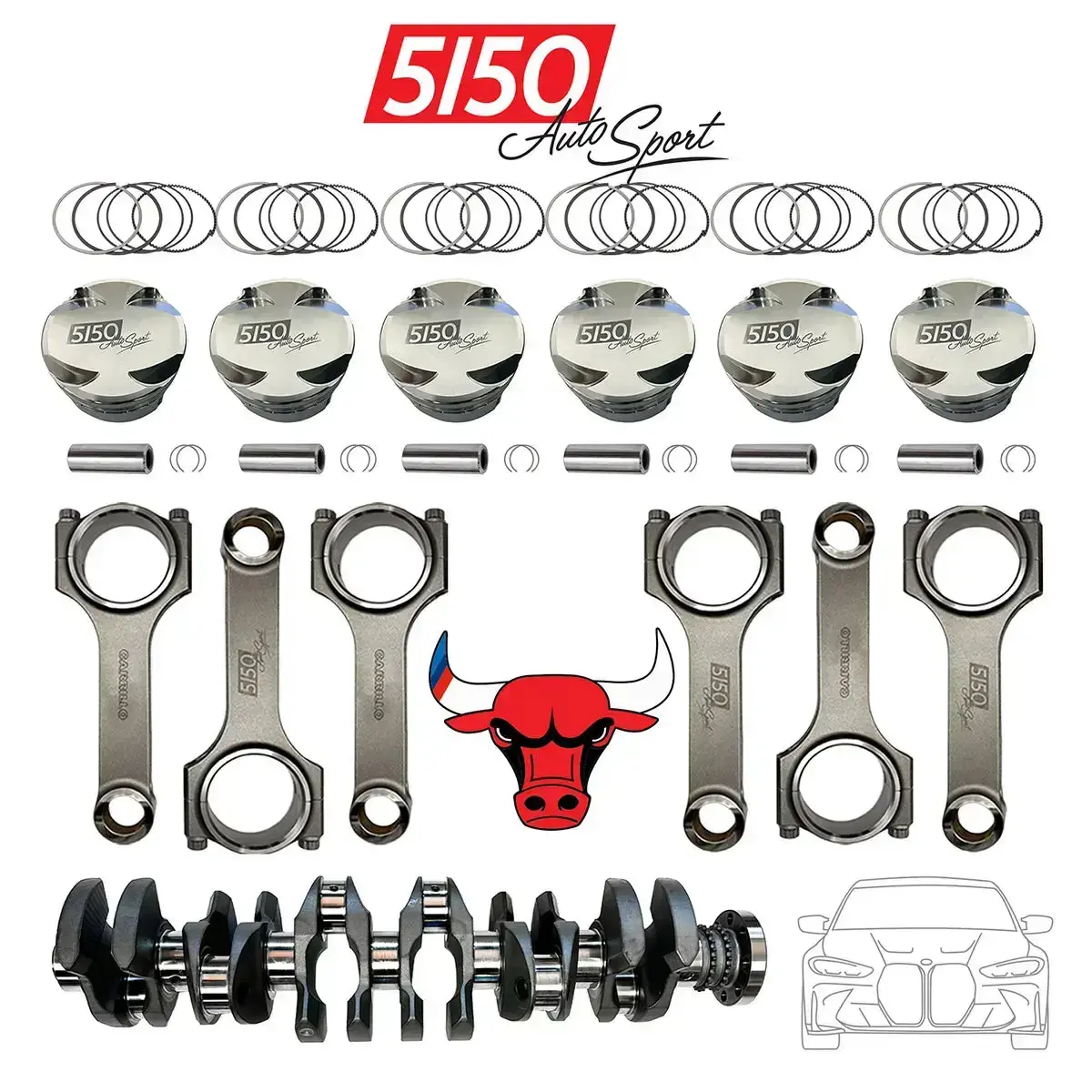 5150 Autosport 3.4L S58 Stroker Engine Build Kit