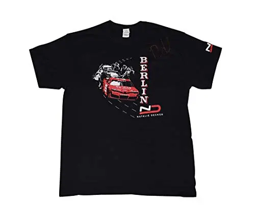 Autographed 2018 Natalie Decker #25 Berlin Race (Venturini Motorsports) Arca Series Rare Custom & Limited Signed Collectible Nascar Large Black Shirt With Coa (1 Of Only 50 Produced) 1