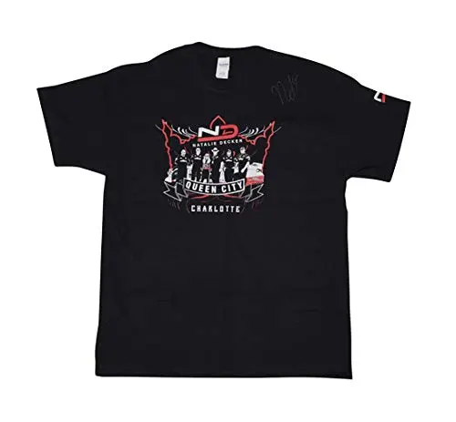 Autographed 2018 Natalie Decker #25 Charlotte Race (Queen City) Venturini Arca Series Rare Custom & Limited Signed Collectible Nascar Large Black Shirt With Coa (1 Of Only 50 Produced) 1