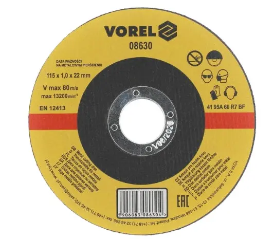 Disco Corte Metal Delgado 4-1/2" X 0.4 X 7/8" | Vorel 1