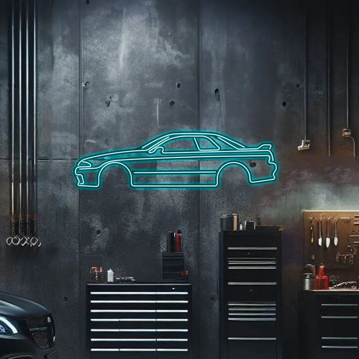 Nissan Skyline GT-R R32 Neon Wall Art – Illuminated Metal Car Decor - Image 6