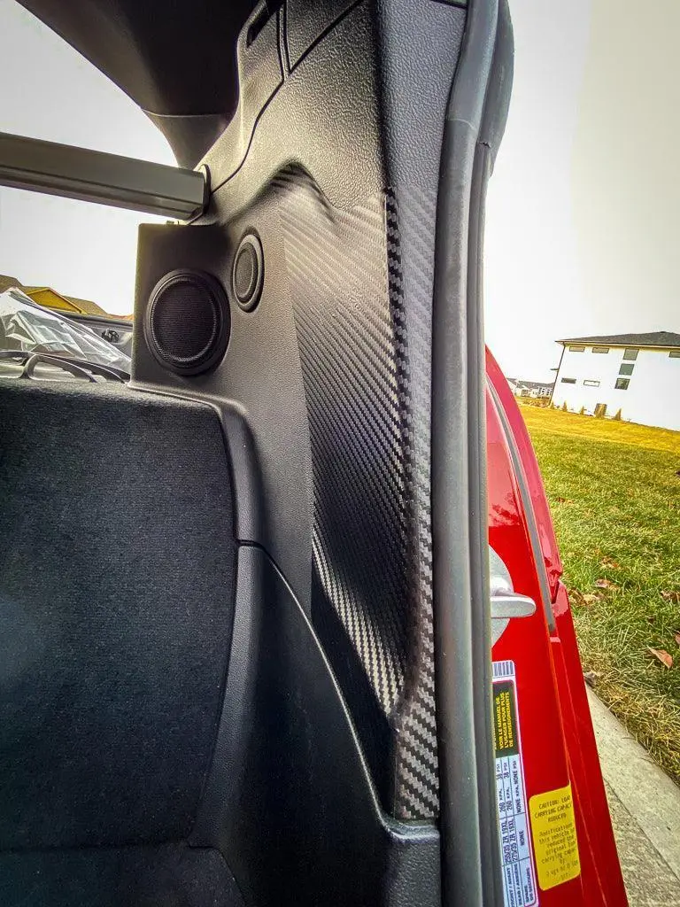 3D Carbon Seatbelt Buckle Panel Scuff Guard - 2020+ Supra 1