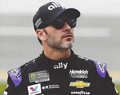 Autographed 2019 Jimmie Johnson #48 Ally Bank Racing Pit Road Pre-Race (Hendrick Motorsports) Monster Cup Series Signed Collectible Picture 8X10 Inch Nascar Glossy Photo With Coa 1