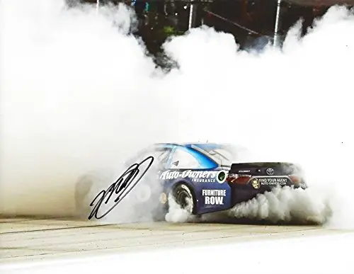 Autographed 2016 Martin Truex Jr. #78 Auto-Owners Insurance Racing Darlington Throwback Race Win (Victory Burnout) Sprint Cup Series Signed Collectible Picture Nascar 9X11 Inch Glossy Photo With Coa 1