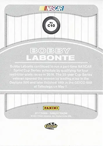 Autographed Bobby Labonte 2017 Panini Donruss Racing Classics (Gofas Team) Sprint Cup Series Signed Nascar Collectible Trading Card With Coa 2